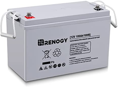 Renogy Deep Cycle AGM Battery 12 Volt 100Ah for RV by Renogy
