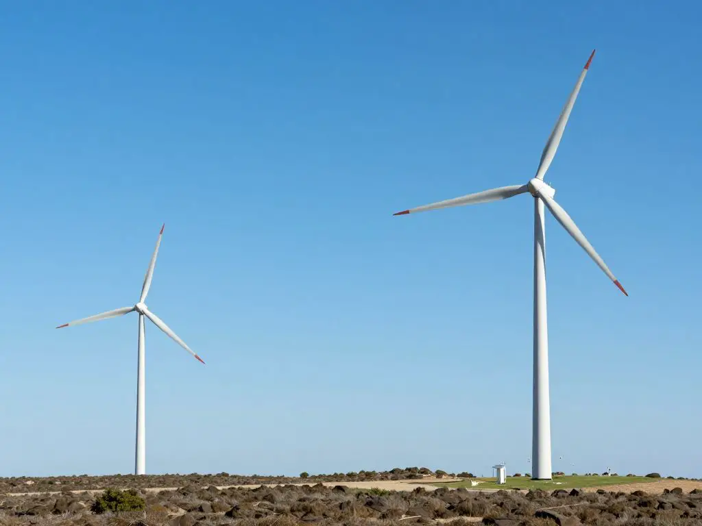 Wind energy turbines generating clean and renewable electricity