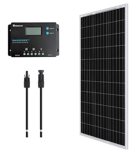 Renogy 100 Watt 12 Volt Monocrystalline Solar Panel Starter Kit