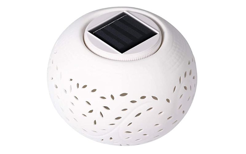 Color-Changing Ceramic Solar Table Lamp