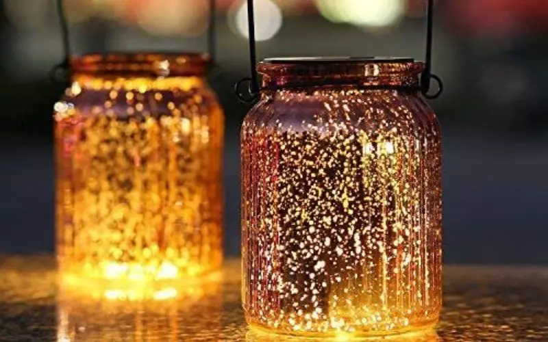 Solar Mercury Glass Jar Table Lamp