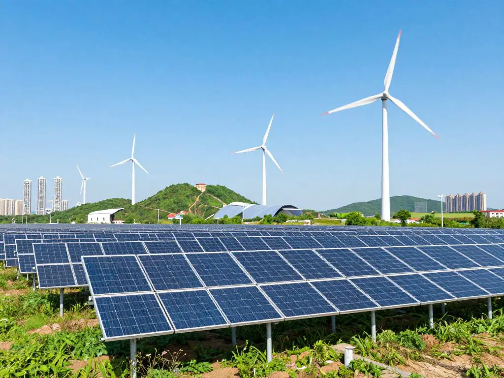 Renewable energy sources like solar and wind powering a clean and sustainable future