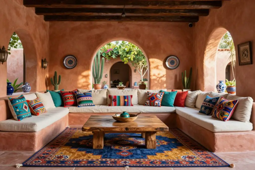 Featured image for: 12 Mexican Style Living Room Ideas That Feel Bold, Warm & Unforgettable