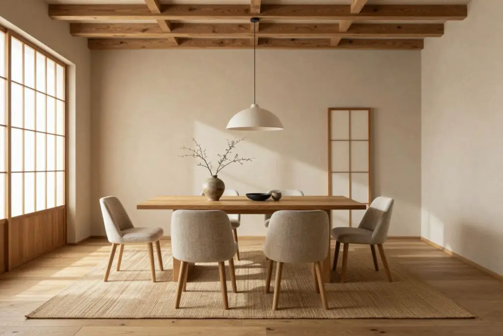 Featured image for: 15 Minimalist Japandi Dining Room Ideas That Feel Calm & Stylish