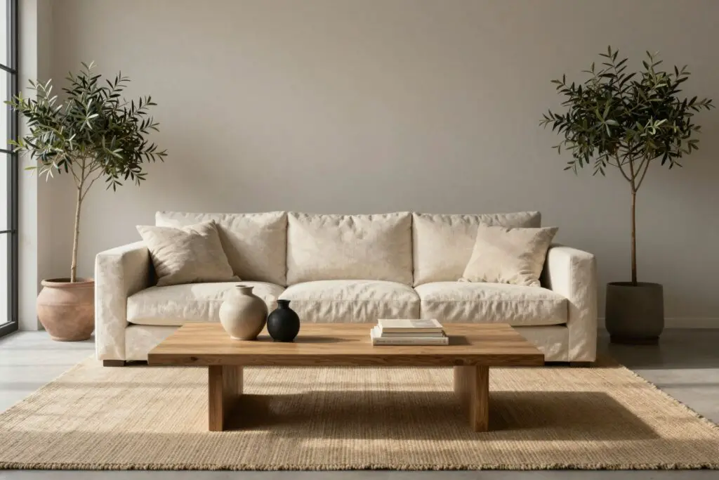 Featured image for: 17 Minimalist Neutral Living Room Inspiration That Feel Warm & Calm