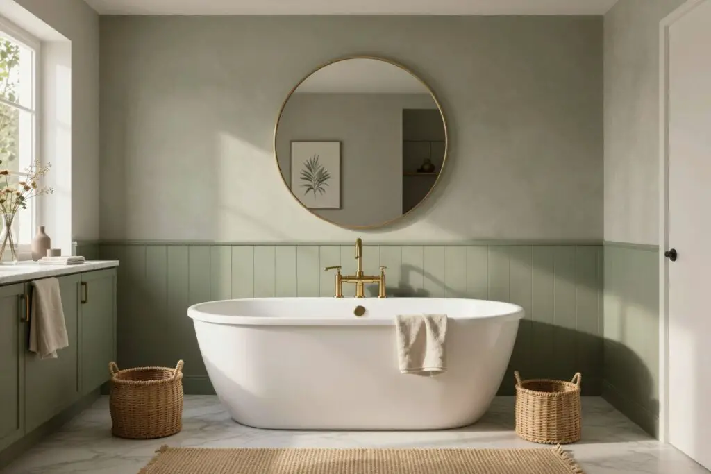 Featured image for: 22 Olive Green Bathroom Ideas for a Stunning Home Renovation Makeover