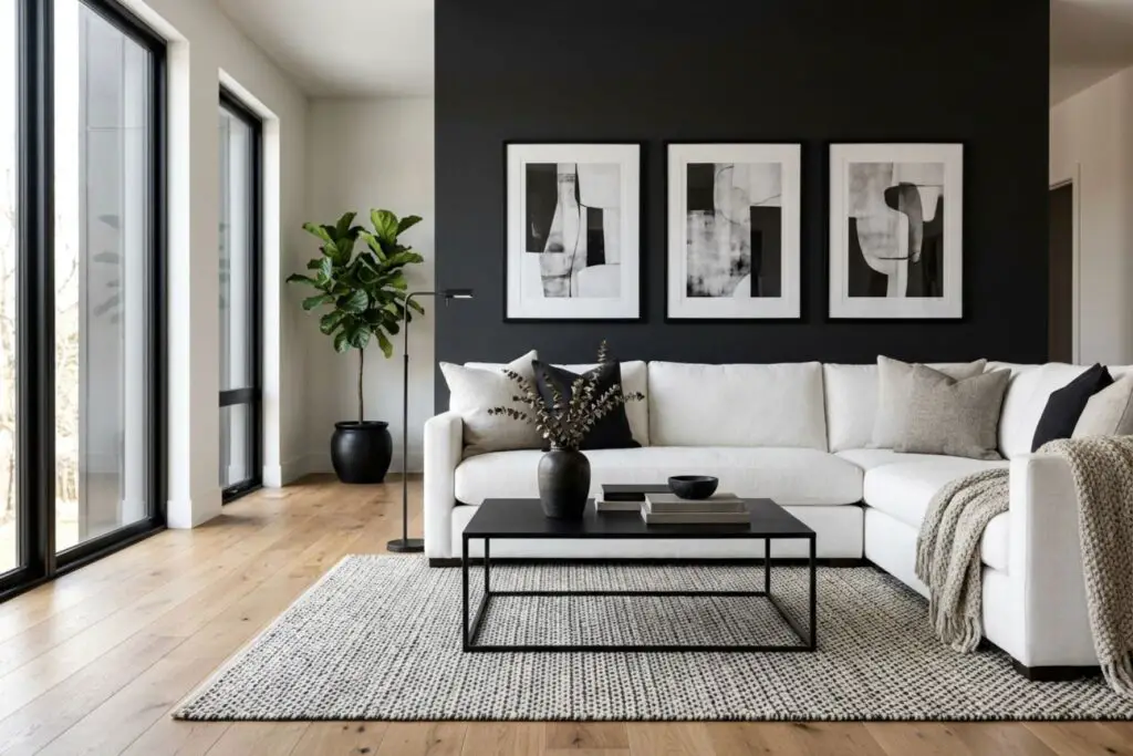 Featured image for: 10 Black and White Minimalist Living Room Ideas for a Calm Modern Space