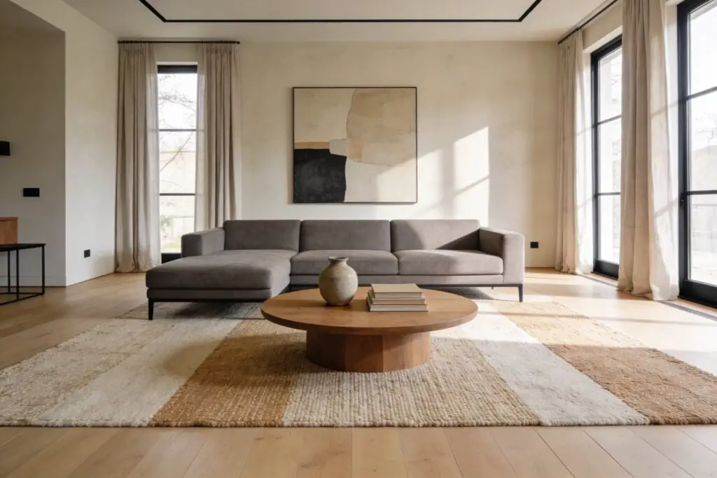 Featured image for: 17 Minimalist Living Room Ideas With a Grey Couch