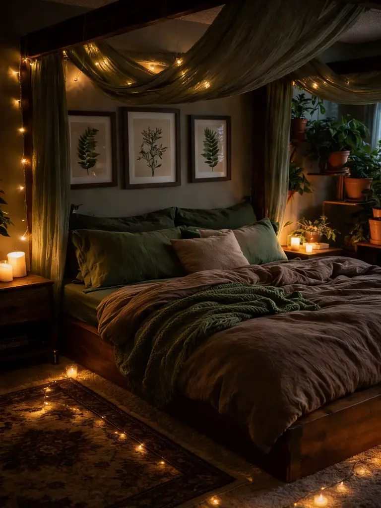 Cozy Forest-Inspired Witchy Bedroom