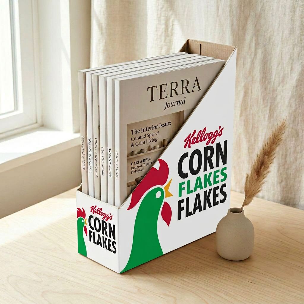 DIY magazine holder from cereal box recycled desk storage organizer idea