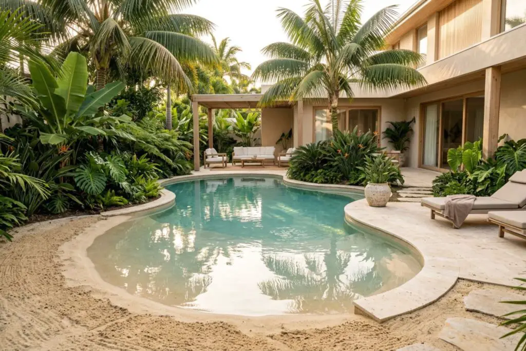 Featured image for: 10 Beach Pools Backyard Ideas That Bring Vacation Vibes Home