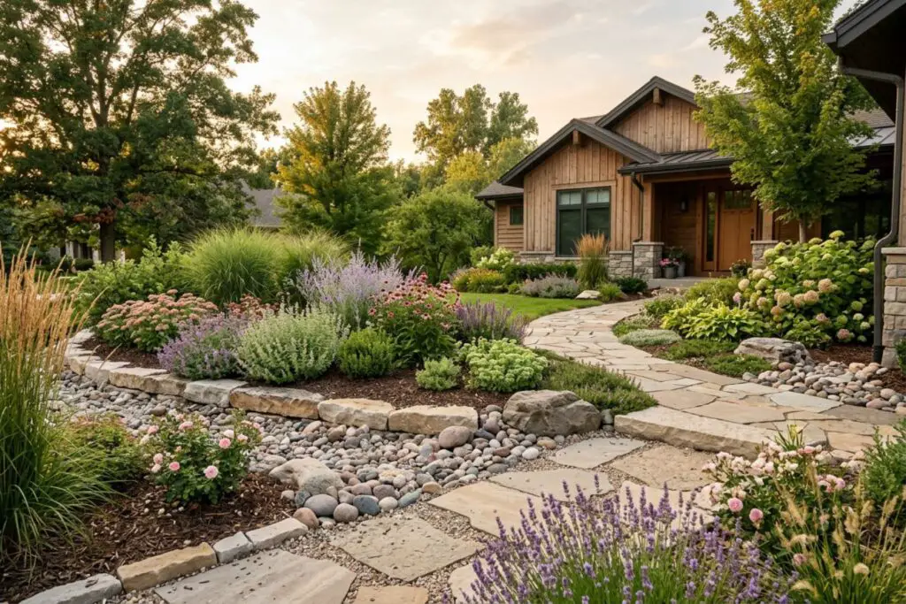 Featured image for: 10 Flower Bed Ideas with Rocks, Gravel & Natural Textures