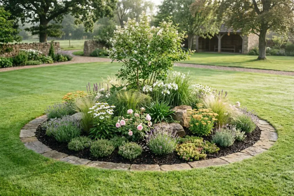Featured image for: 10 Island Flower Bed Ideas to Create a Stunning Focal Point
