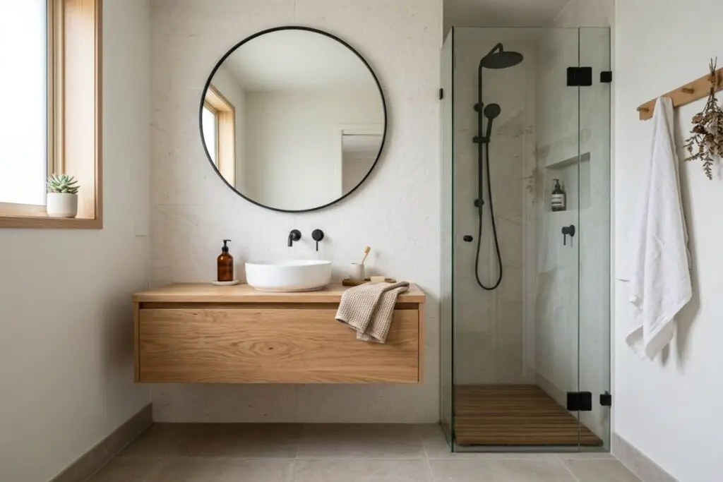 Featured image for: 10 Minimalist Small Bathrooms That Feel Bigger & Stylish