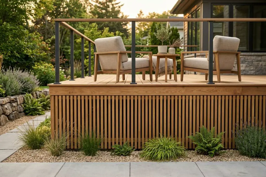 Featured image for: 10 Modern Deck Skirting Ideas That Feel Clean and Stylish