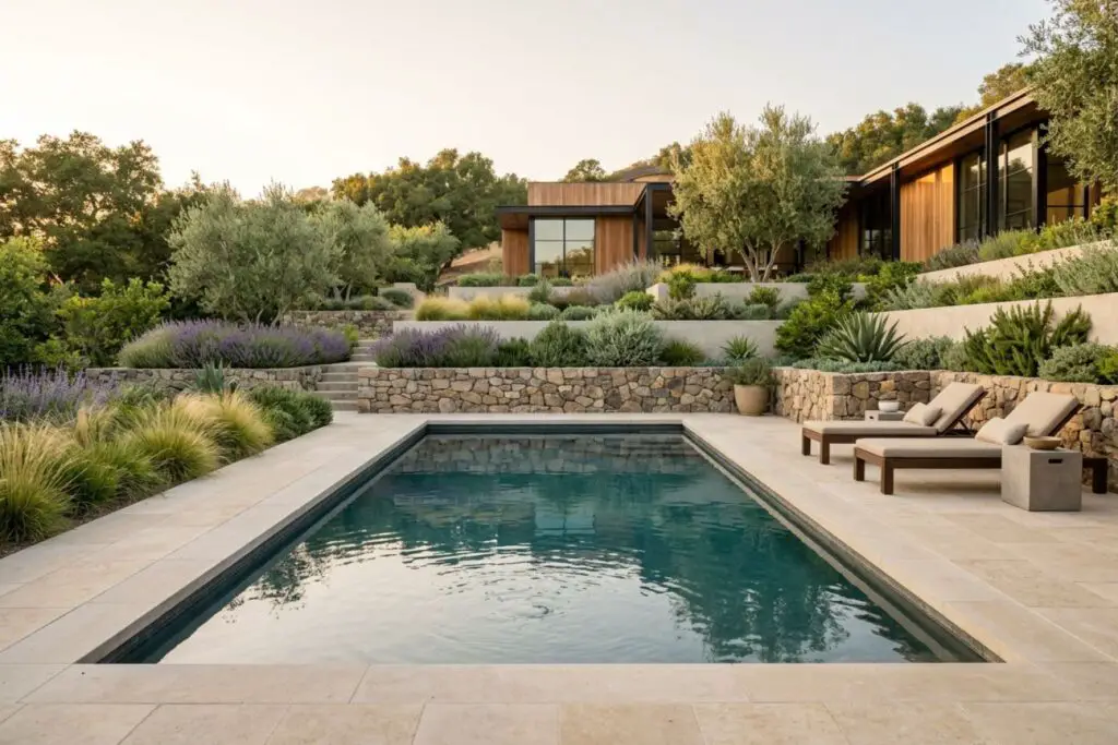 Featured image for: 10 Pools with Retaining Walls for Sloped Backyard Layouts