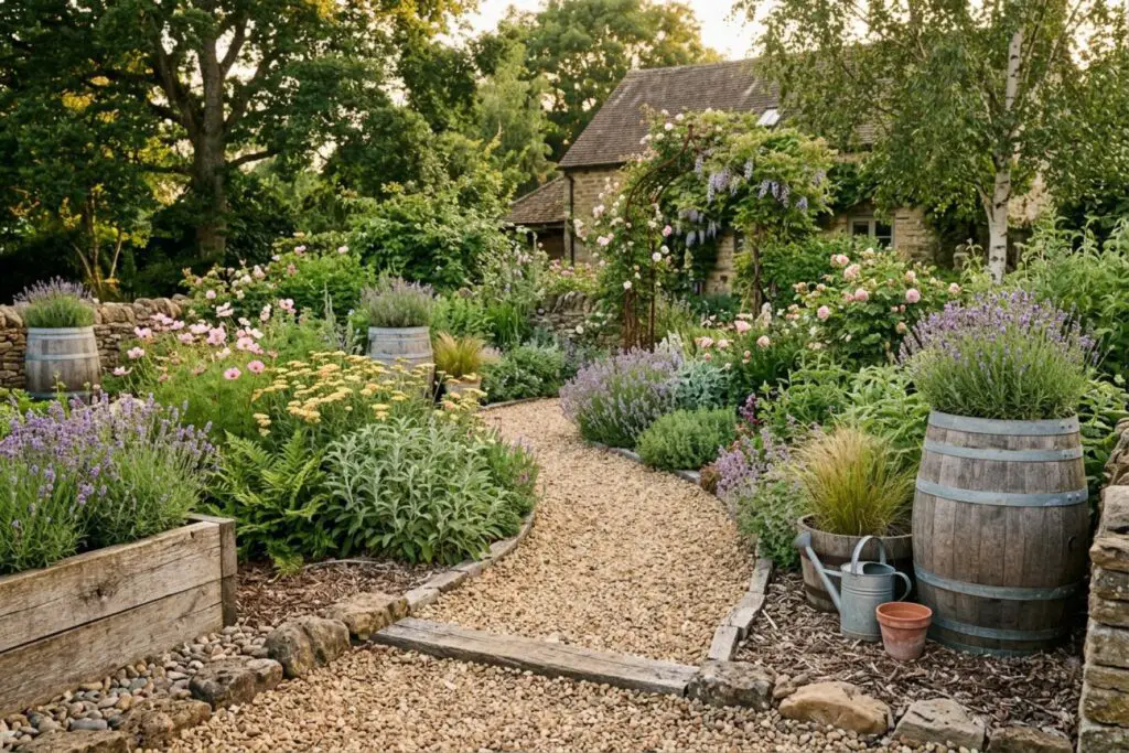 Featured image for: 10 Rustic & Cottage Garden Flower Bed Ideas Full of Charm