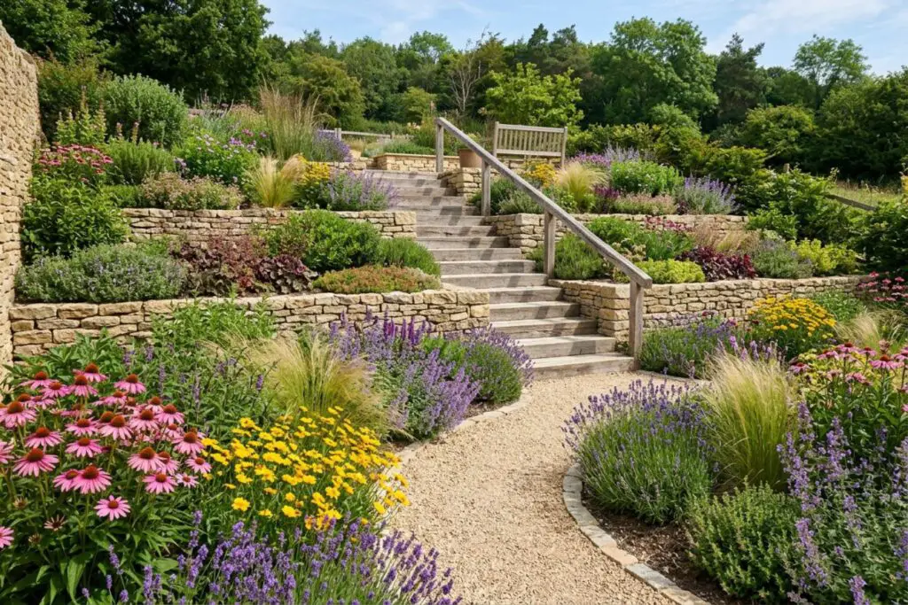 Featured image for: 10 Small Sloped Garden Ideas That Turn Steep Yards Into Stunning Layered Landscapes