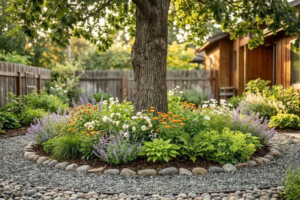 Featured image for: 10 Tree Flower Bed Ideas That Frame Your Landscape Beautifully