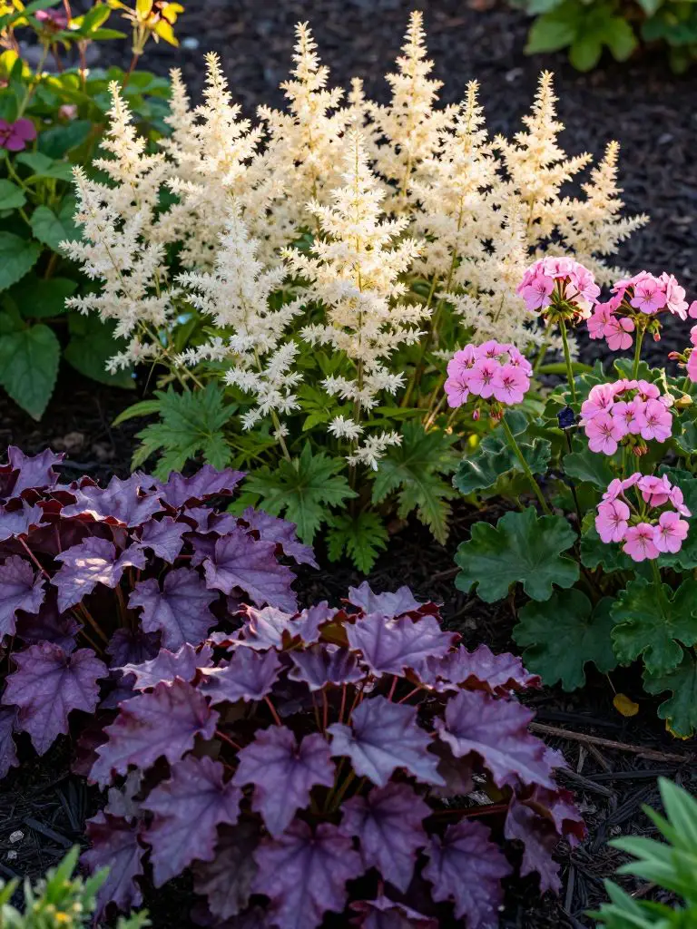 A sophisticated perennial border designed for low light.