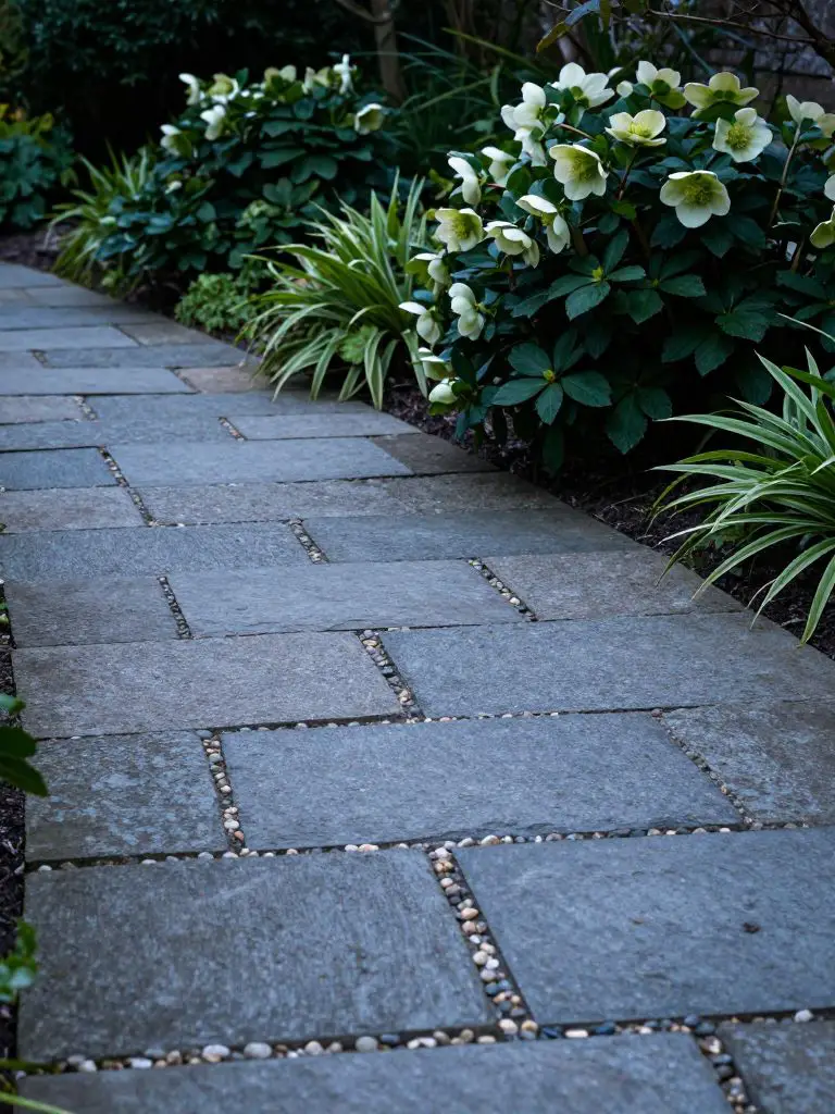 A hardscaping focus shot.