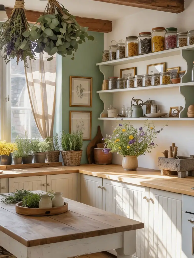 A light-filled cottage witch kitchen