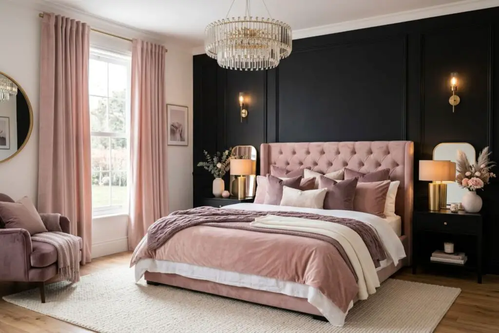 Featured image for: 10 Black and Pink Bedroom Ideas That Feel Glamorous
