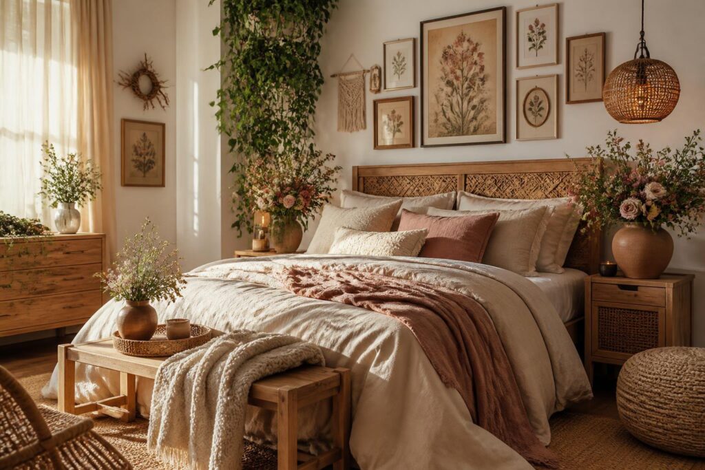 Featured image for: 10 Boho Floral Bedroom Ideas with Relaxed Cozy Style
