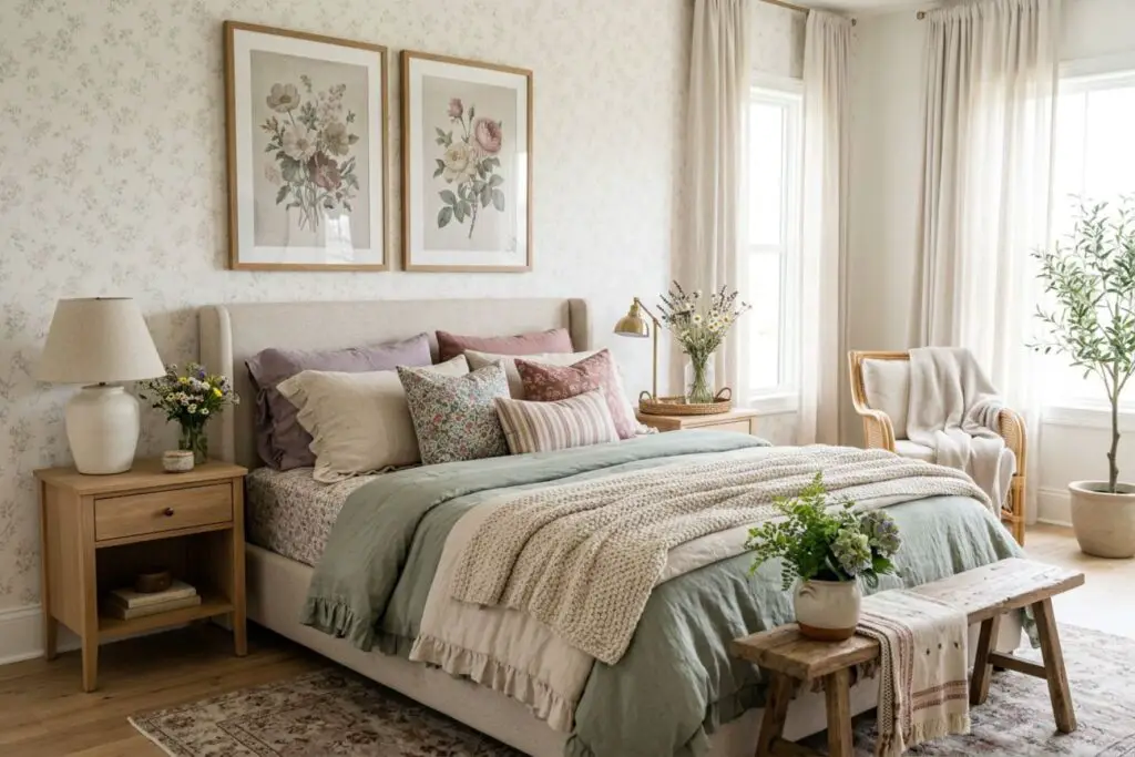 Featured image for: 10 Floral Bedroom Aesthetic Ideas for a Dreamy Feminine Space
