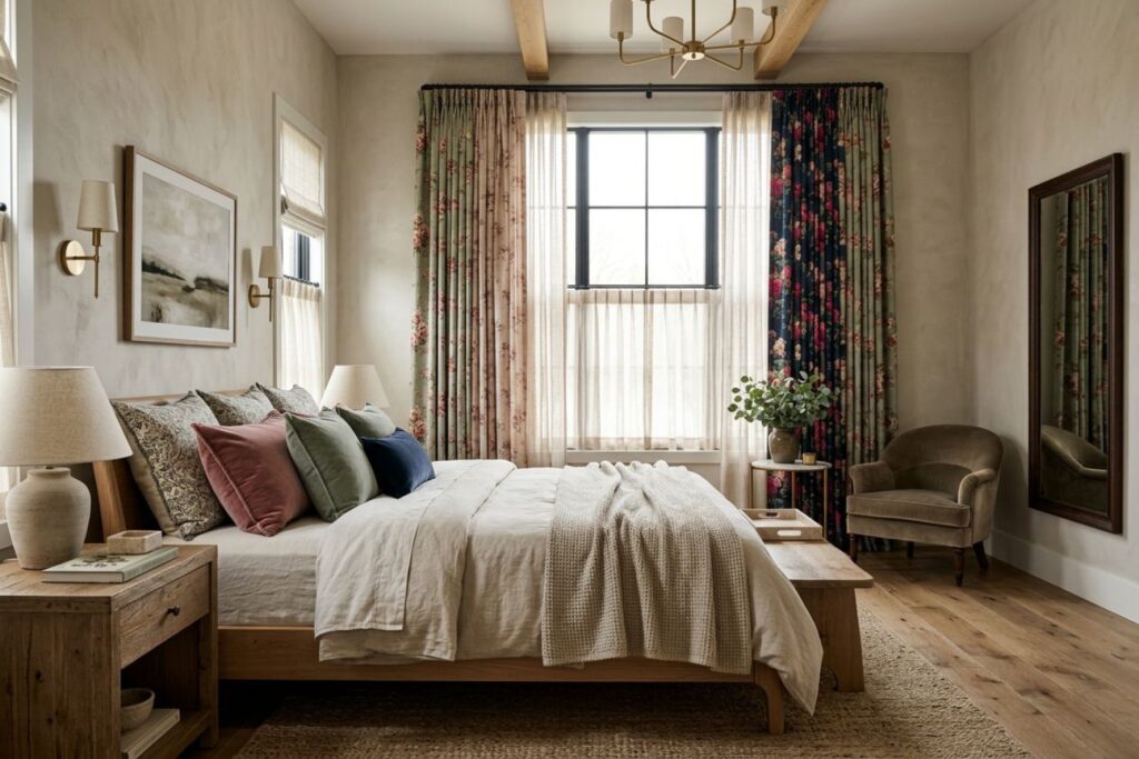 Featured image for: 10 Floral Curtains Bedroom Ideas for a Cozy Cottage Feel