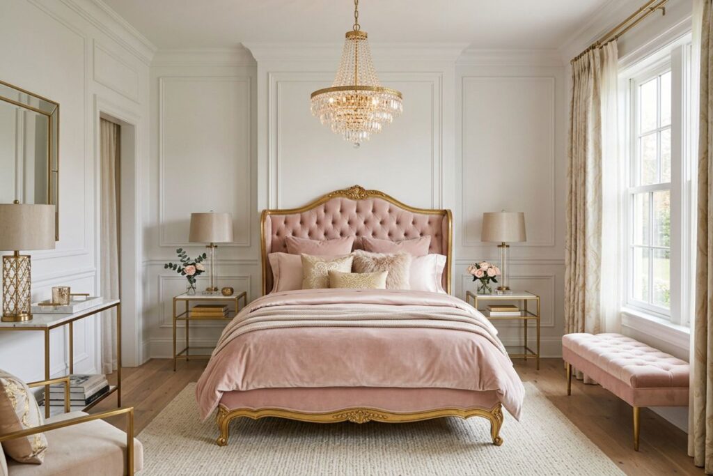 Featured image for: 10 Pink and Gold Bedroom Ideas That Feel Luxurious