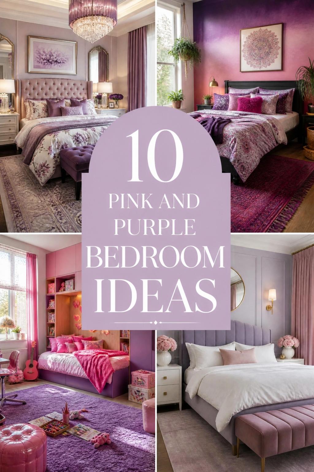 Pinterest banner for 10 Pink And Purple Bedroom Ideas Every Girl Will Love
