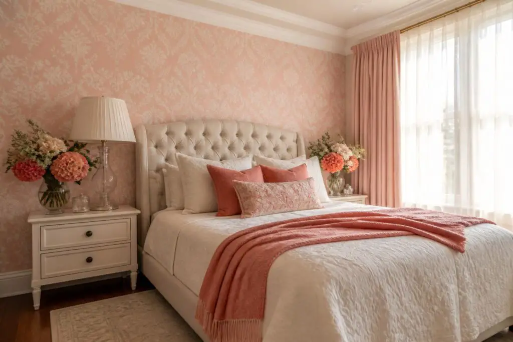 Featured image for: 10 Pink Wallpaper Bedroom Ideas for a Dreamy, Elegant Retreat