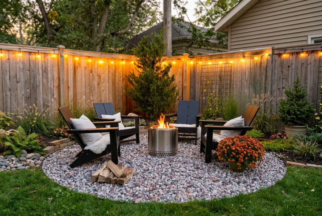Featured image for: 10 Small Backyard Fire Pit Ideas That Save Space Beautifully