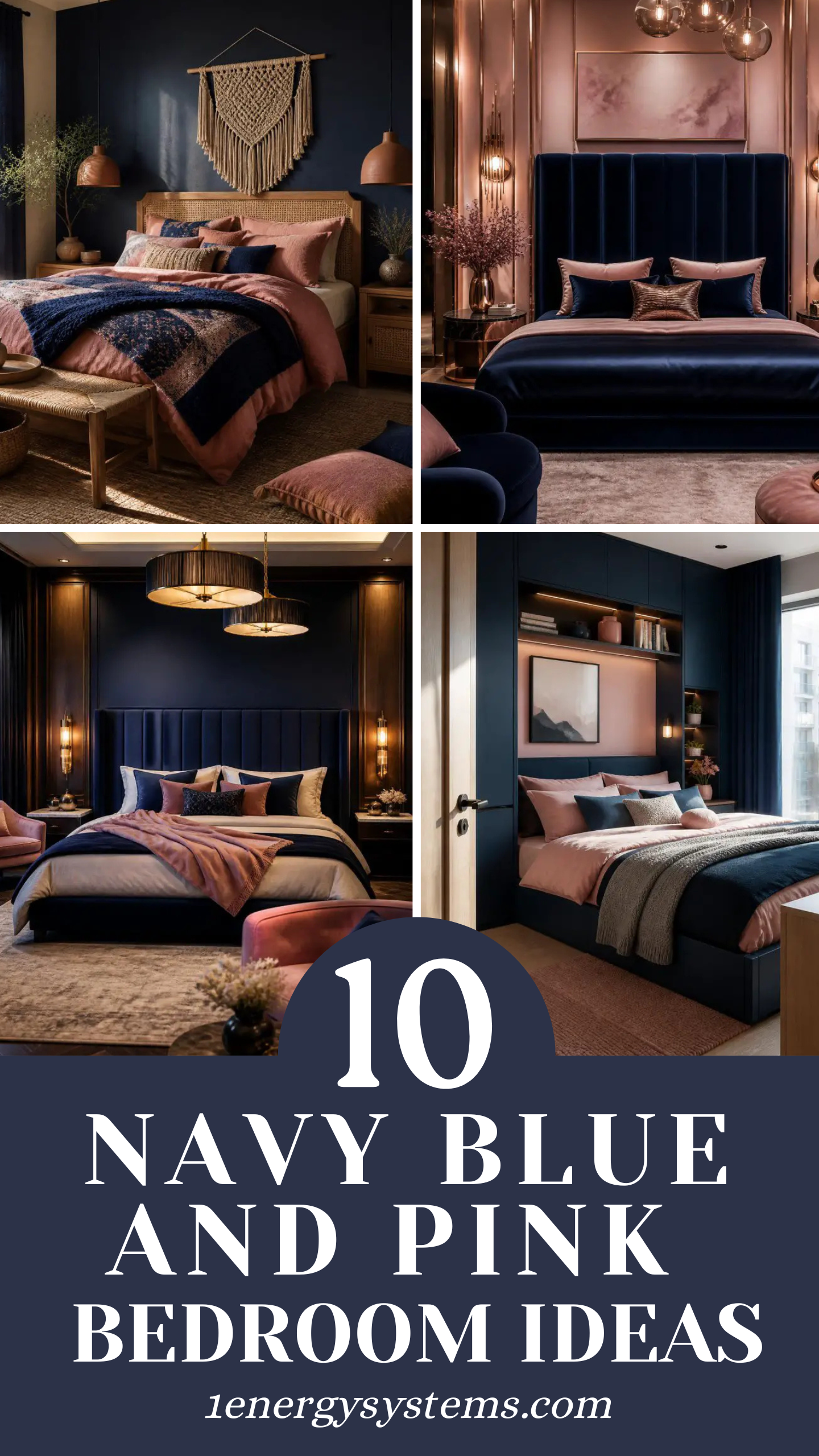 Navy Blue and Pink Bedroom