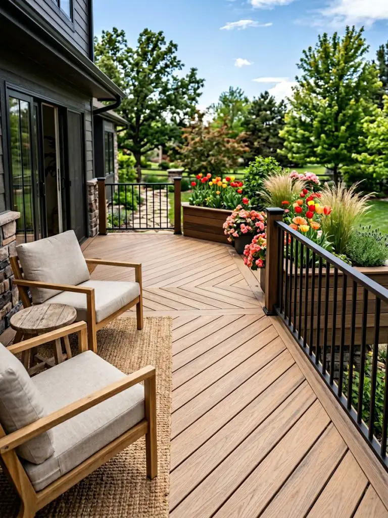 A small backyard deck in a U.