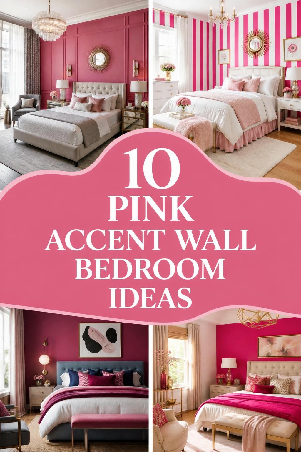 Pink Accent Wall Bedroom