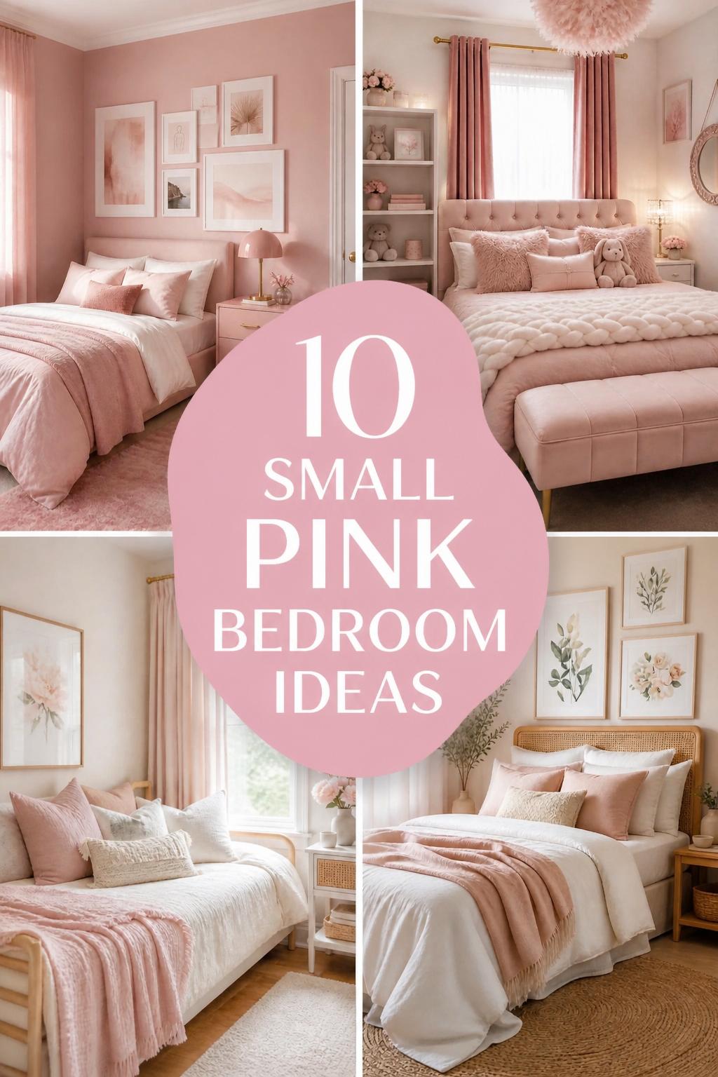 Pinterest banner for 10 Small Pink Bedroom Ideas for a Cozy & Dreamy Retreat