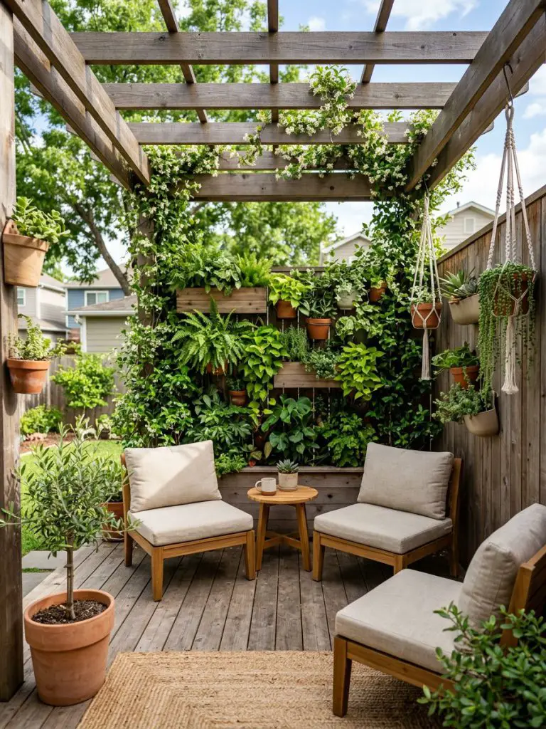 A compact deck in a small U.