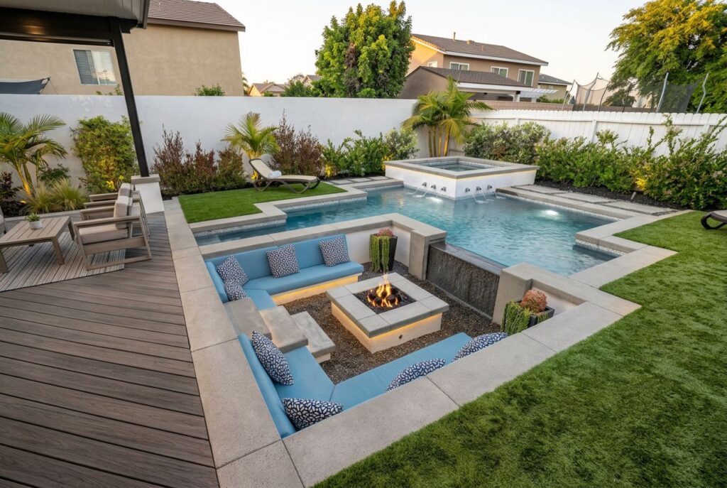 Featured image for: 10 Backyard Pool and Fire Pit Ideas for Modern Outdoor Living