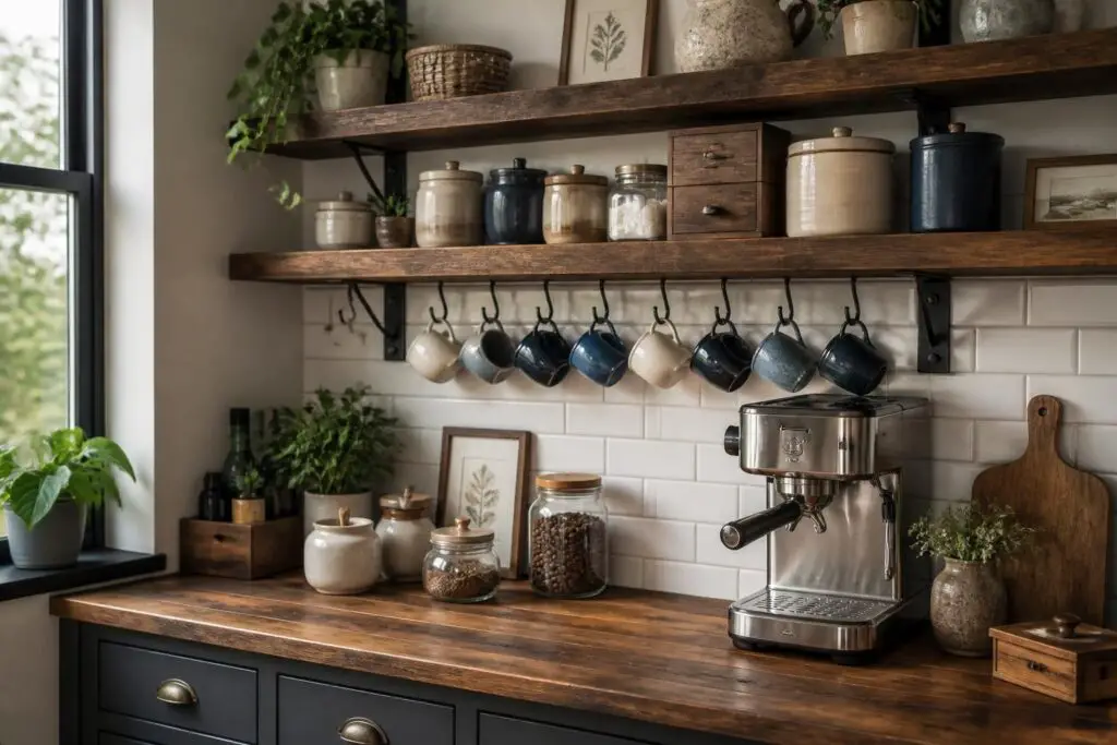 Featured image for: 10 Coffee Bar with Floating Shelves Ideas for a Stylish Home Café