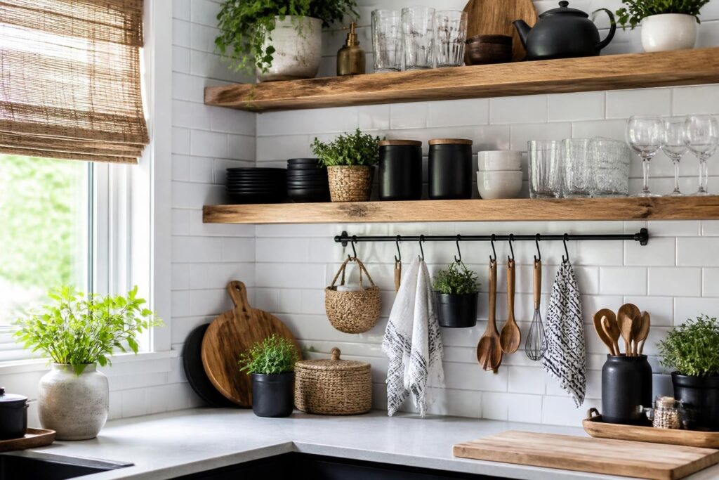 Featured image for: 10 Corner Floating Shelves Kitchen Ideas for Smart, Stylish Storage