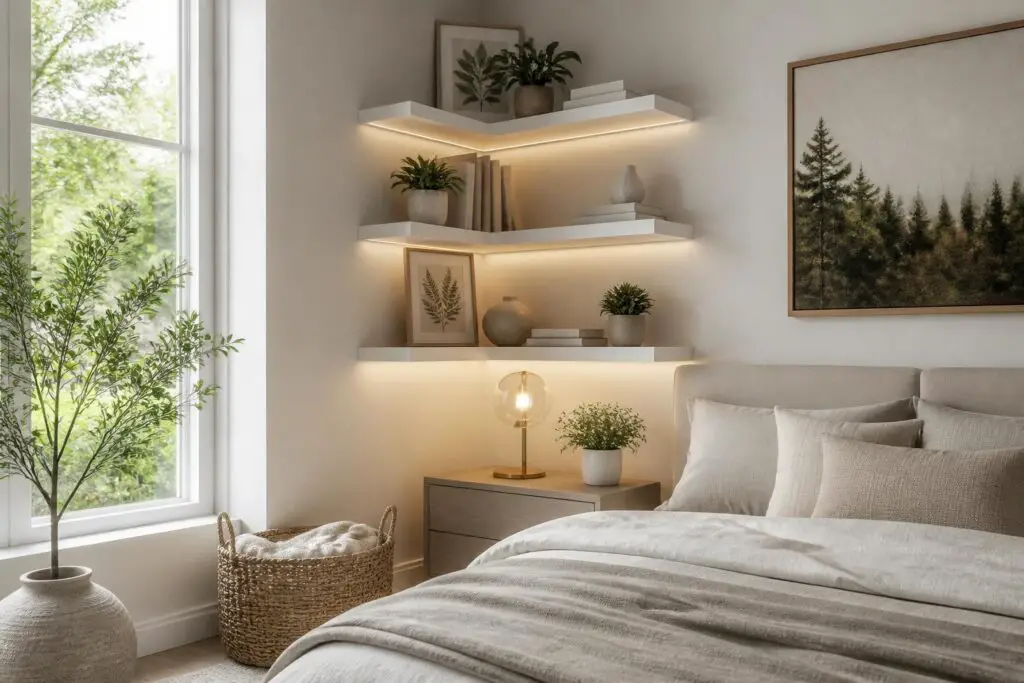 Featured image for: 10 Floating Shelves Bedroom Ideas for Small Spaces