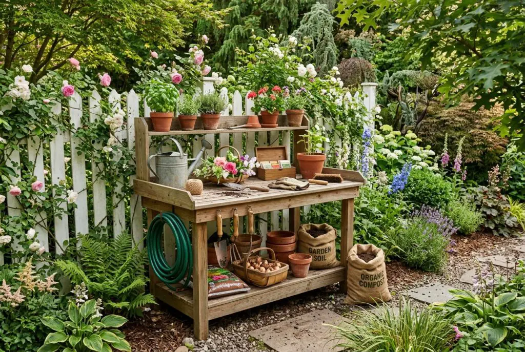 Featured image for: 10 Flower Potting Station Ideas for a Beautiful Garden Setup