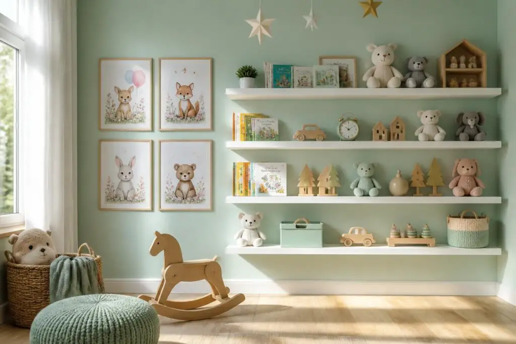 Featured image for: 10 Nursery Floating Shelves Ideas for Cute & Practical Storage