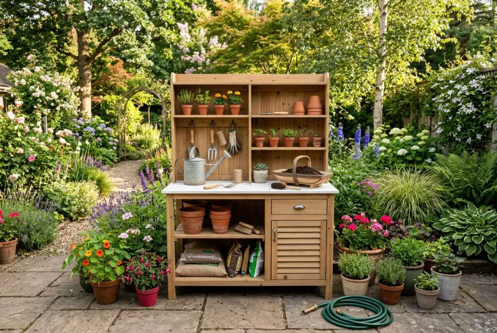 Featured image for: 10 Outdoor Garden Table Potting Station Ideas for a Gorgeous Yard