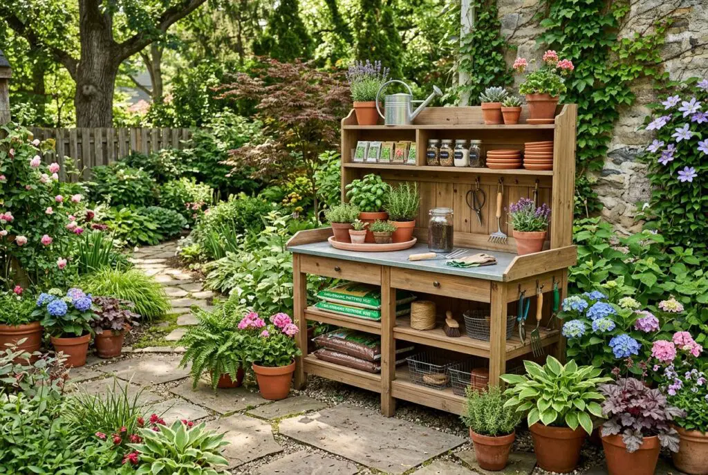 Featured image for: 10 Portable Potting Station Ideas for Stylish Garden Organization