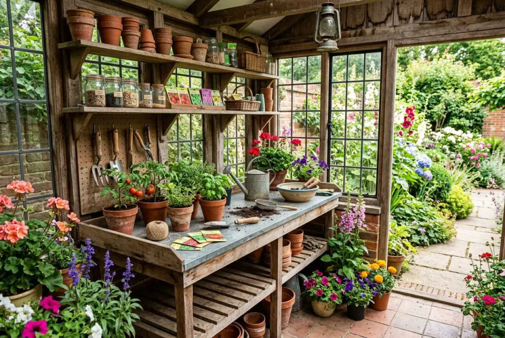Featured image for: 10 Shed with Potting Station Ideas for Beautiful Garden Spaces