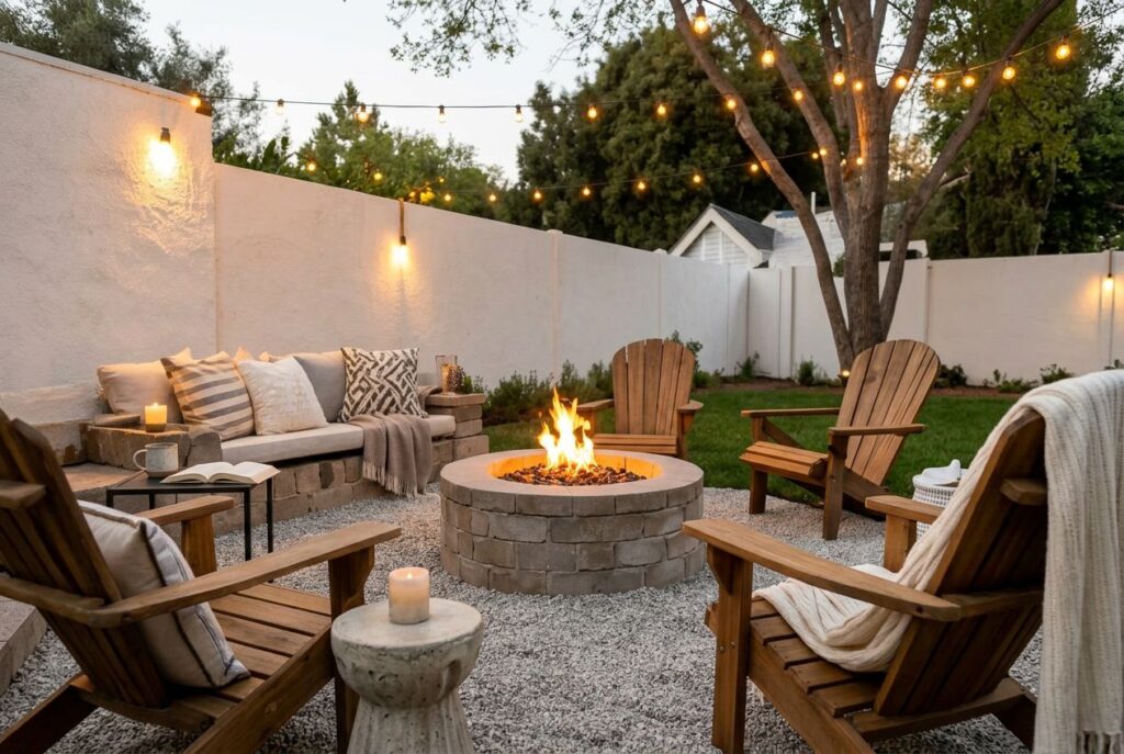 Featured image for: 10 Small Fire Pit Area Ideas Perfect for Compact Backyards