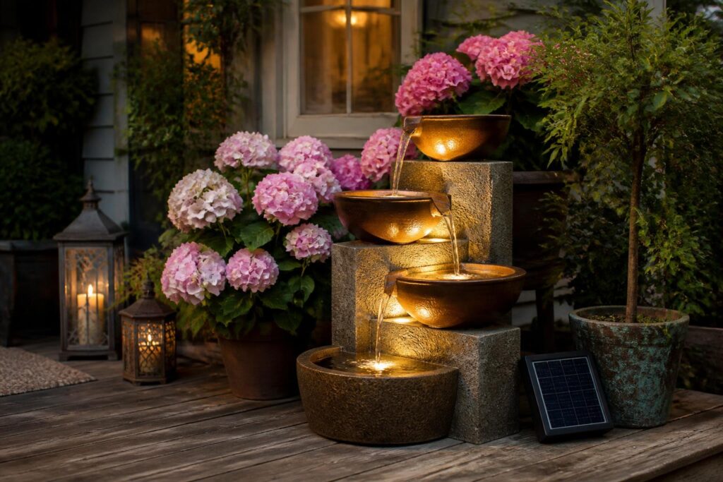 Featured image for: 10 Solar Fountain Ideas for a Stunning Garden Retreat